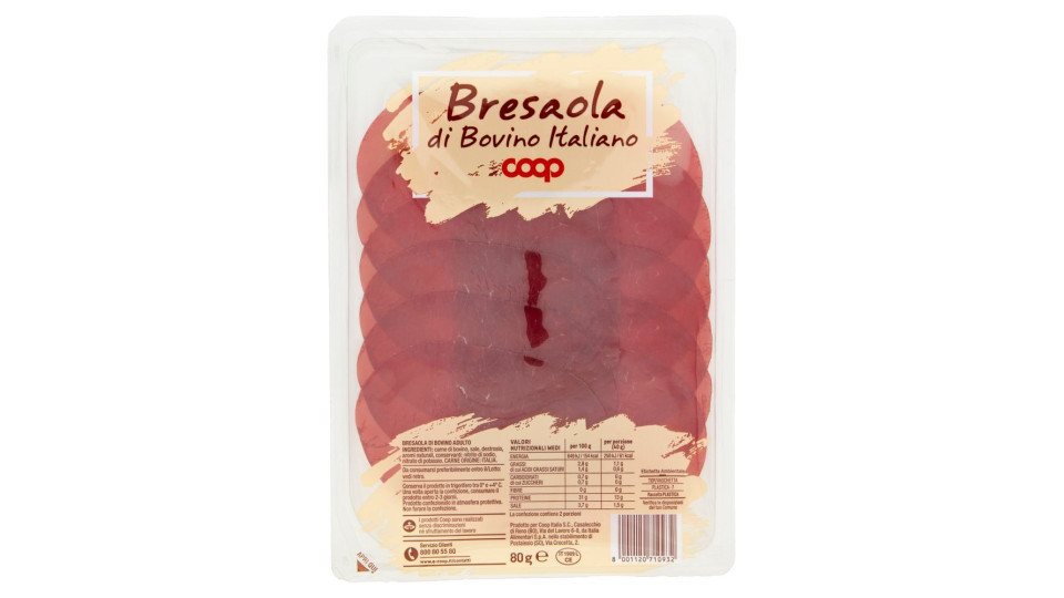 Bresaola Di Bovino Italiano 80 G