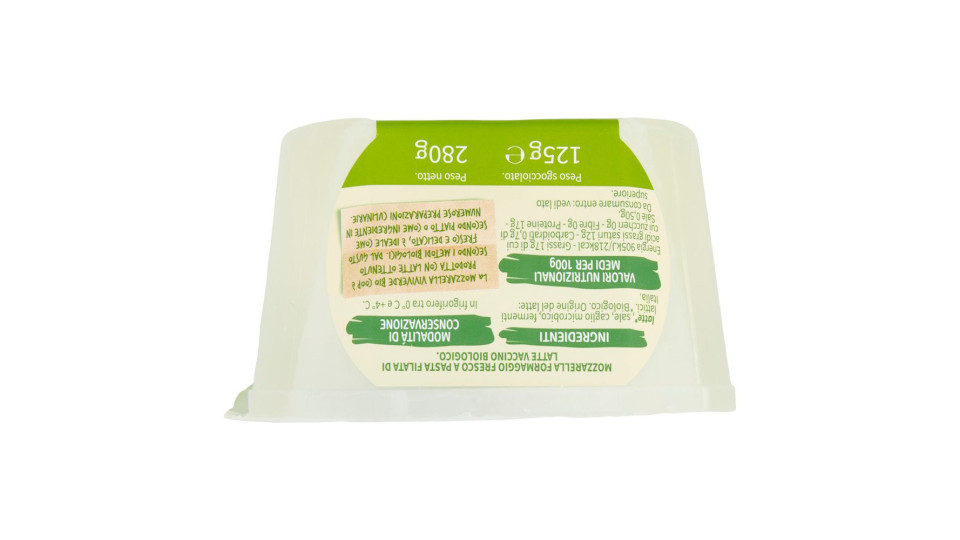 Mozzarella Con Fermenti Lattici Biologica 125 G