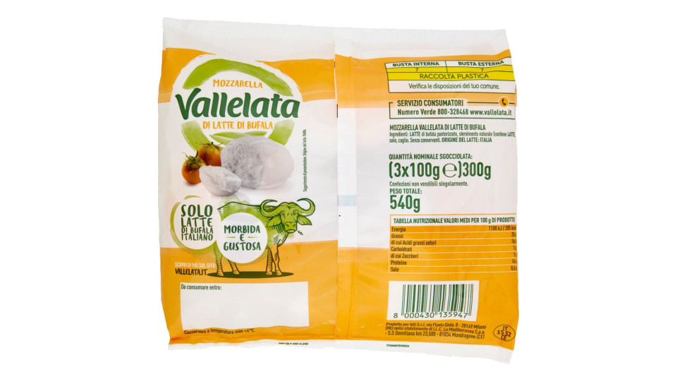 Mandara Mozzarella Di Latte Di Bufala 3 X 100 G