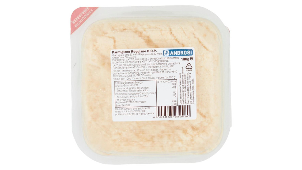 Parmigiano Reggiano D.o.p. Stagionatura Oltre 30 Mesi 100 G