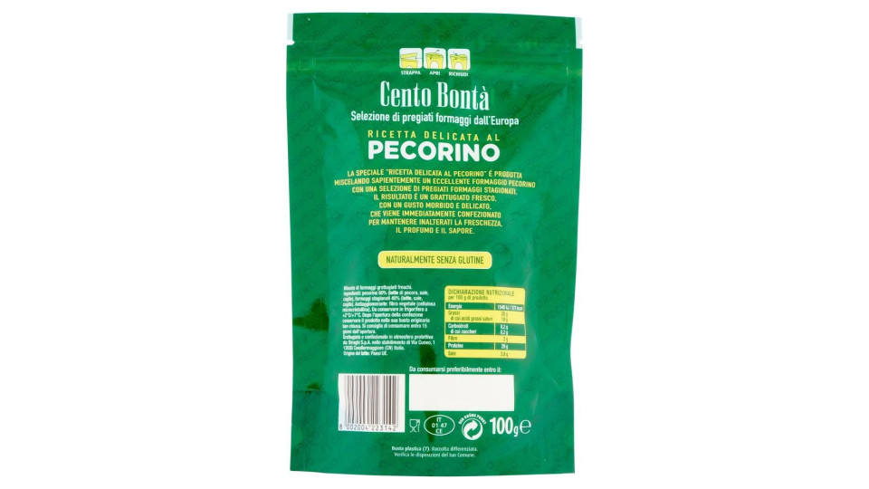 Cento Bontà Ricetta Delicata Al Pecorino Grattugiato Fresco 100 G
