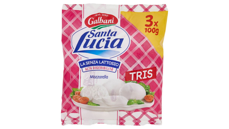 Galbani Santa Lucia Mozzarella Tris La Senza Lattosio 3 X 100 G