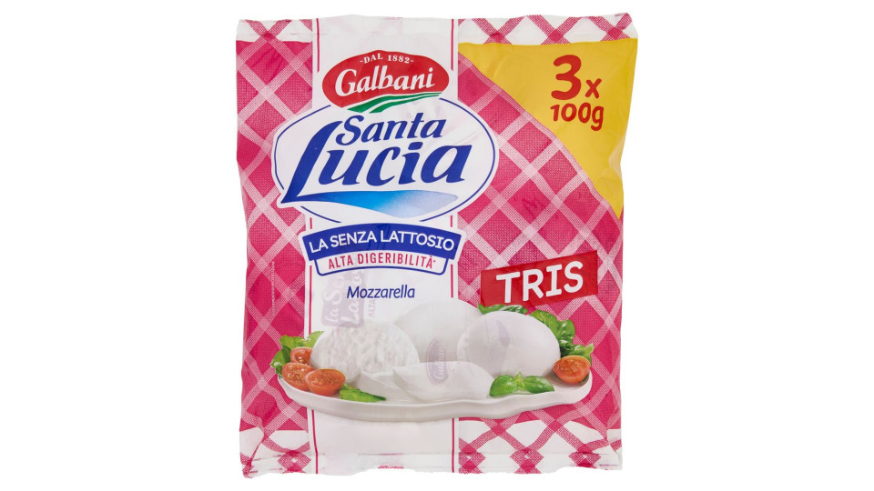 Galbani Santa Lucia Mozzarella Tris La Senza Lattosio 3 X 100 G