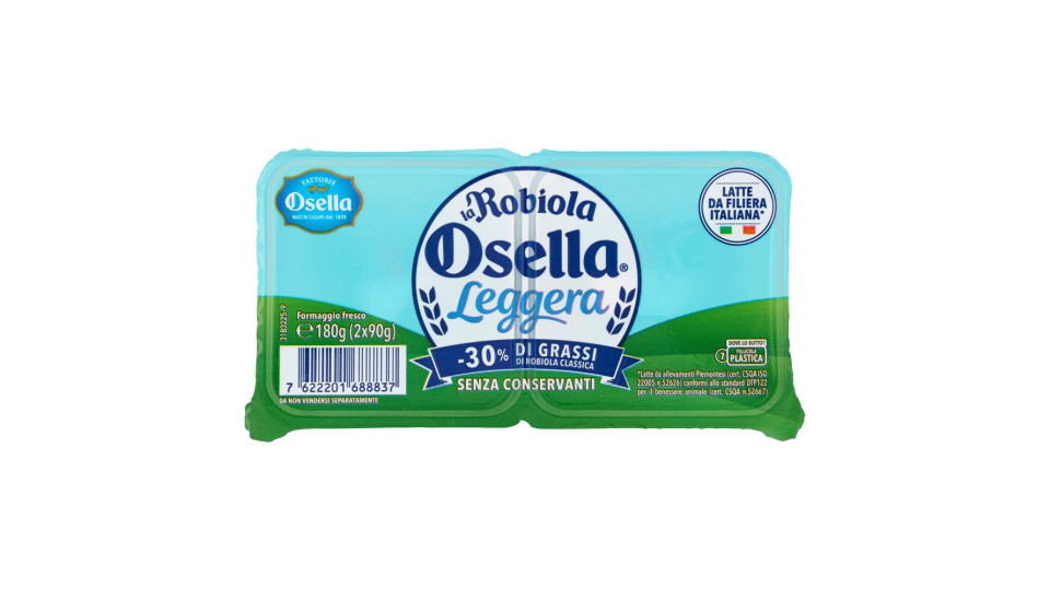 Fattorie Osella Robiola Leggera Formaggio Fresco 2 X 90 G