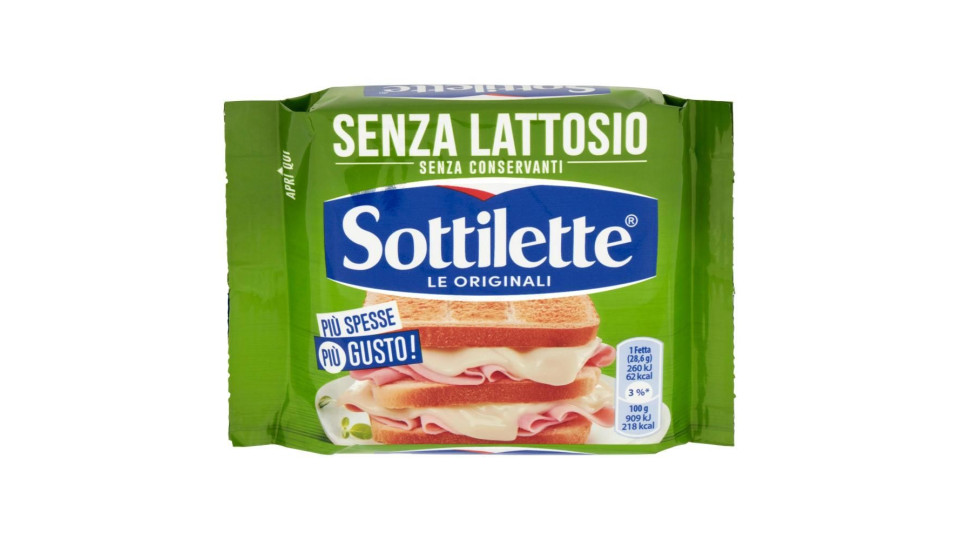 Sottilette Formaggio Fuso A Fette Senza Lattosio - 200 G