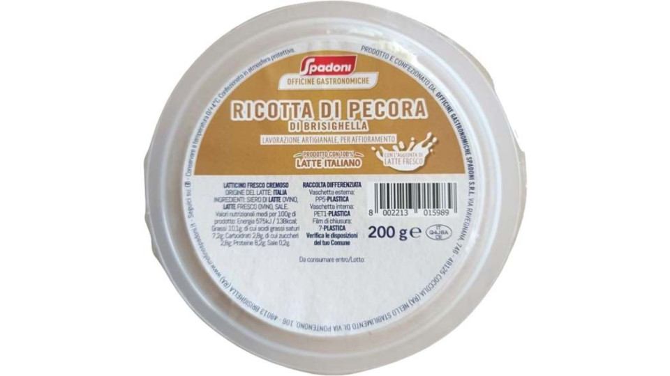 Ricotta Di Pecora Di Brisighella Spadoni 200 G