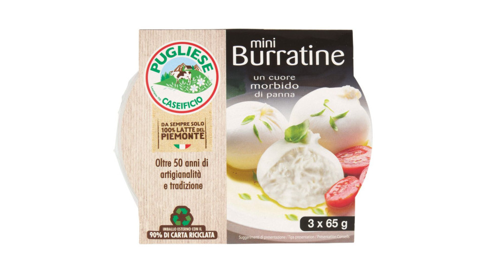Caseificio Pugliese Mini Burratine 3 X 65 G