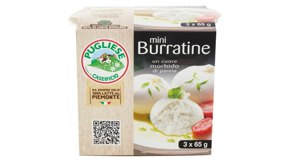 Caseificio Pugliese Mini Burratine 3 X 65 G