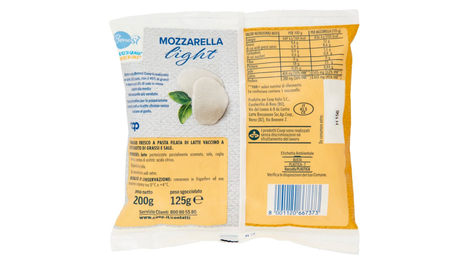 Mozzarella Light 125 G