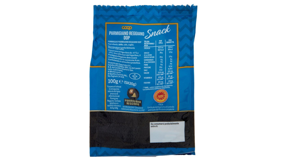 Parmigiano Reggiano Dop Stagionatura Oltre 12 Mesi Snack 5 X 20 G