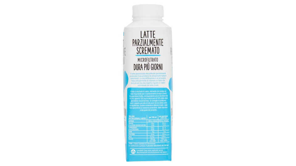 Latte Parzialmente Scremato Microfiltrato Dura Più Giorni 500 Ml
