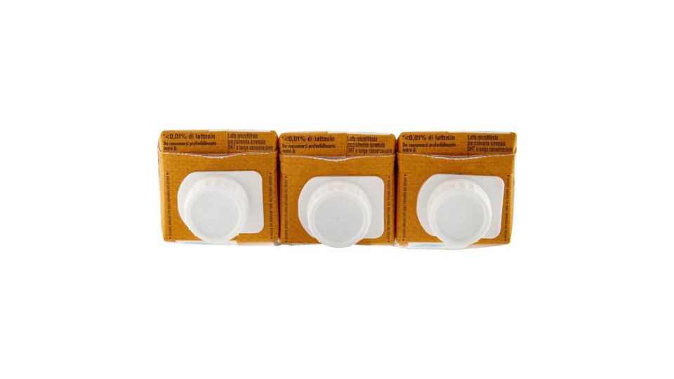 Senza Lattosio* Alta Digeribilità Latte Parzialmente Scremato Uht A Lunga Conservazione 3 X 250 Ml
