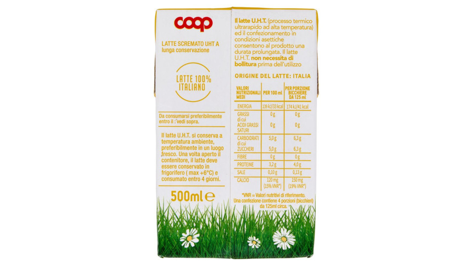 Latte Scremato Uht A Lunga Conservazione 500 Ml