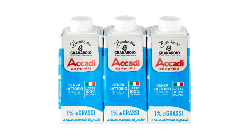 Accadì Benessere Senza Lattosio 1% Di Grassi 3 X 200 Ml