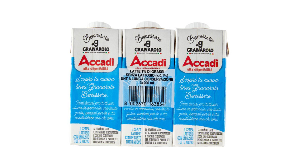 Accadì Benessere Senza Lattosio 1% Di Grassi 3 X 200 Ml