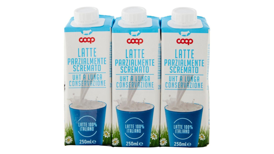 Latte Parzialmente Scremato Uht A Lunga Conservazione 3 X 250 Ml