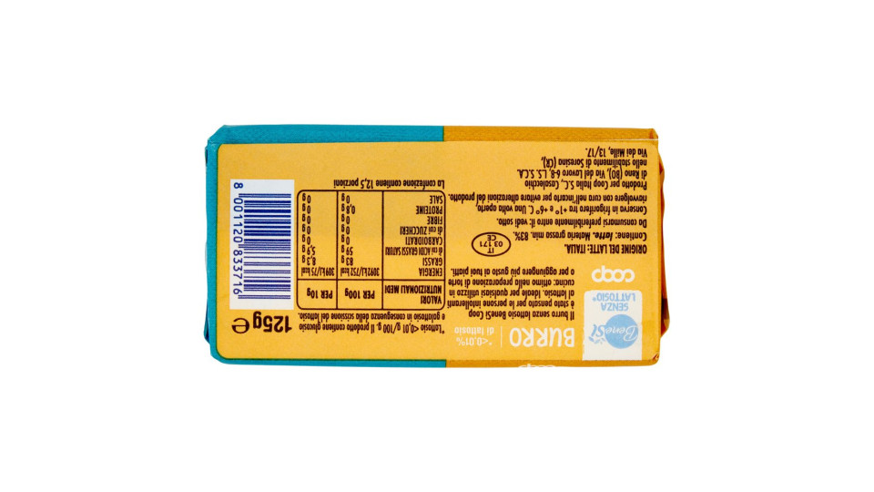Senza Lattosio* Burro 125 G