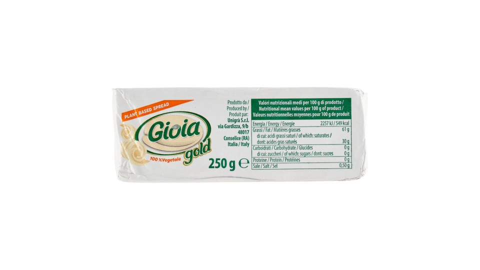 Gioia Gold Margarina Vegetale 250 G