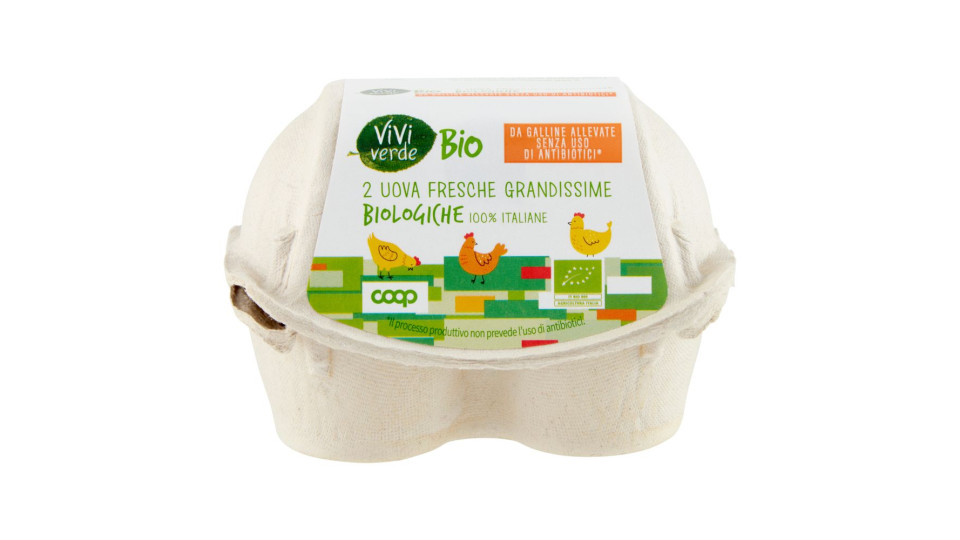 2 Uova Fresche Grandissime Biologiche 100% Italiane