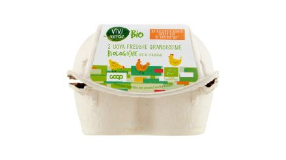 2 Uova Fresche Grandissime Biologiche 100% Italiane