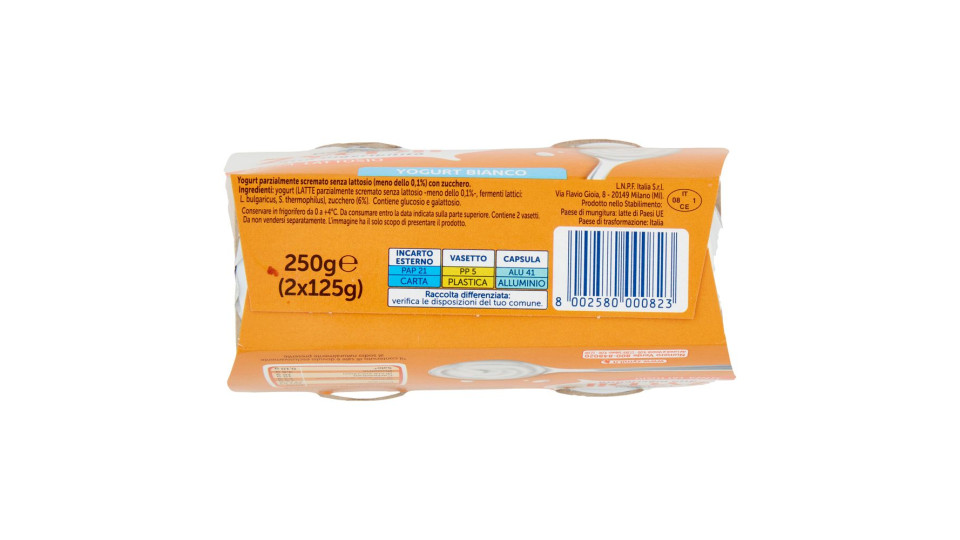 Zymil Alta Digeribilità Senza Lattosio Yogurt Bianco 2 X 125 G