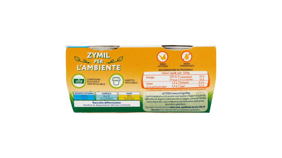 Zymil Alta Digeribilità Senza Lattosio Yogurt Alla Vaniglia 2 X 125 G