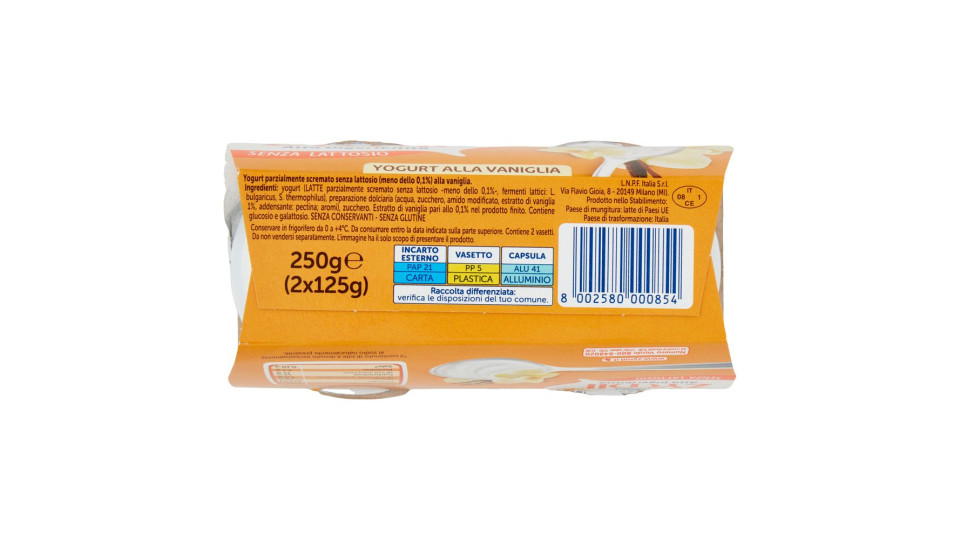 Zymil Alta Digeribilità Senza Lattosio Yogurt Alla Vaniglia 2 X 125 G