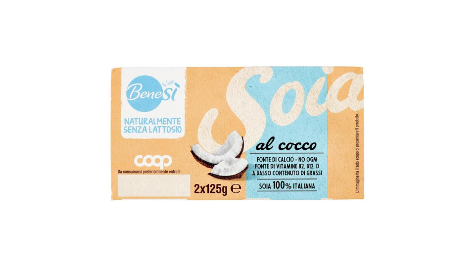Naturalmente Senza Lattosio Soia Al Cocco 2 X 125 G