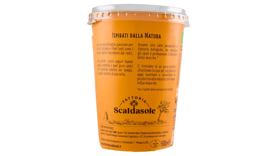 Fattoria Scaldasole Bianco Magro Yogurt Biologico 500 G