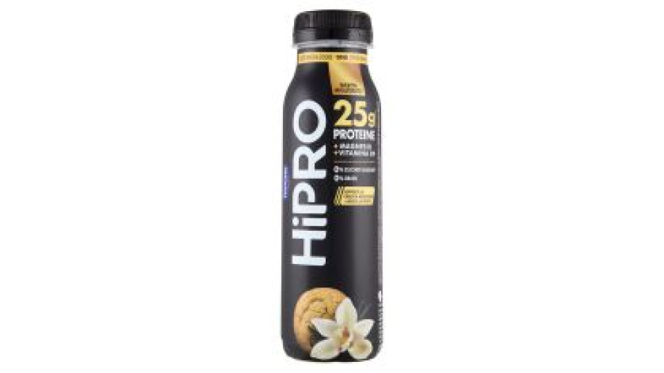 Hipro Drink Vaniglia Cookie,25g Proteine,0% Grassi,con Magnesio&vit B9, Senza Lattosio, 300g