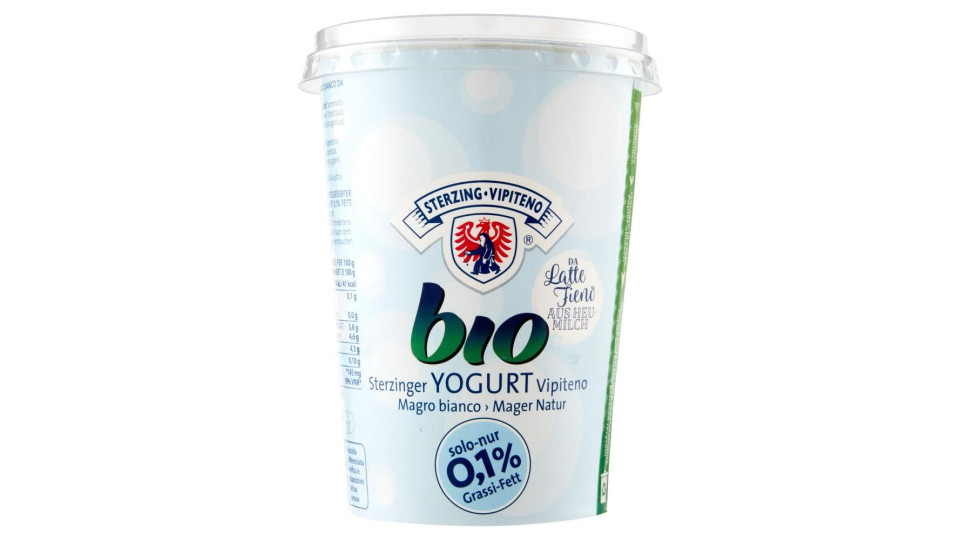 Sterzing Vipiteno Bio Yogurt Da Latte Fieno Magro Bianco 500 G