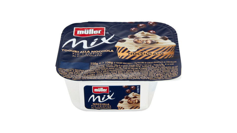 Müller Mix Yogurt Alla Nocciola Più Crispies Al Cioccolato 150 G