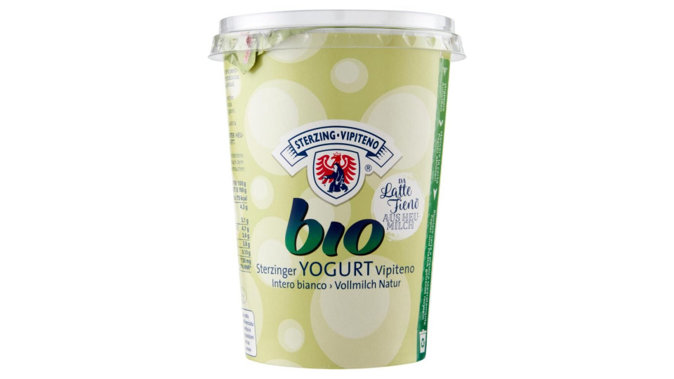 Sterzing Vipiteno Bio Yogurt Da Latte Fieno Intero Bianco 500 G