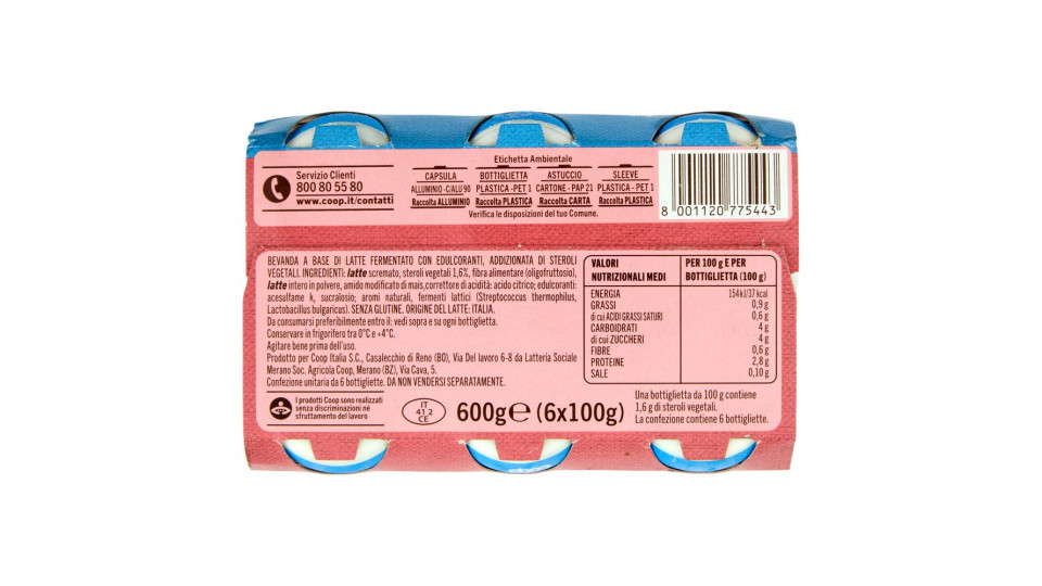Bevanda A Base Di Latte Bianco Con Steroli Vegetali Che Aiutano A Ridurre Il Colesterolo 6 X 100 G