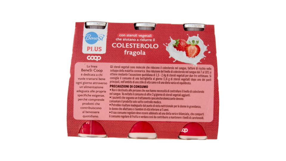 Bevanda A Base Di Latte Fragola Con Steroli Vegetali Che Aiutano A Ridurre Il Colesterolo 6 X 100 G