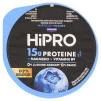 Hipro Yogurt, 15g Proteine,0% Grassi, Gusto Mirtillo,con Magnesio&vit B9,basso In Lattosio,160g