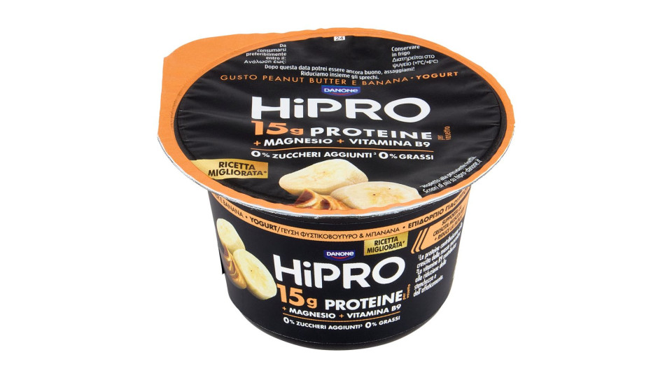 Hipro Yogurt Proteico,0% Grassi,burro D'arachidi&banana,con Magnesio&vit B9,basso In Lattosio,160g