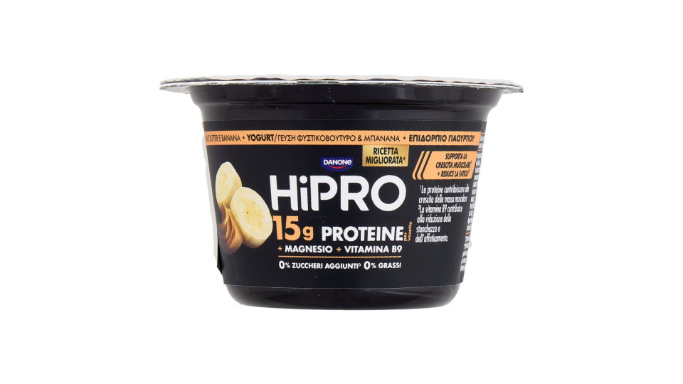 Hipro Yogurt Proteico,0% Grassi,burro D'arachidi&banana,con Magnesio&vit B9,basso In Lattosio,160g