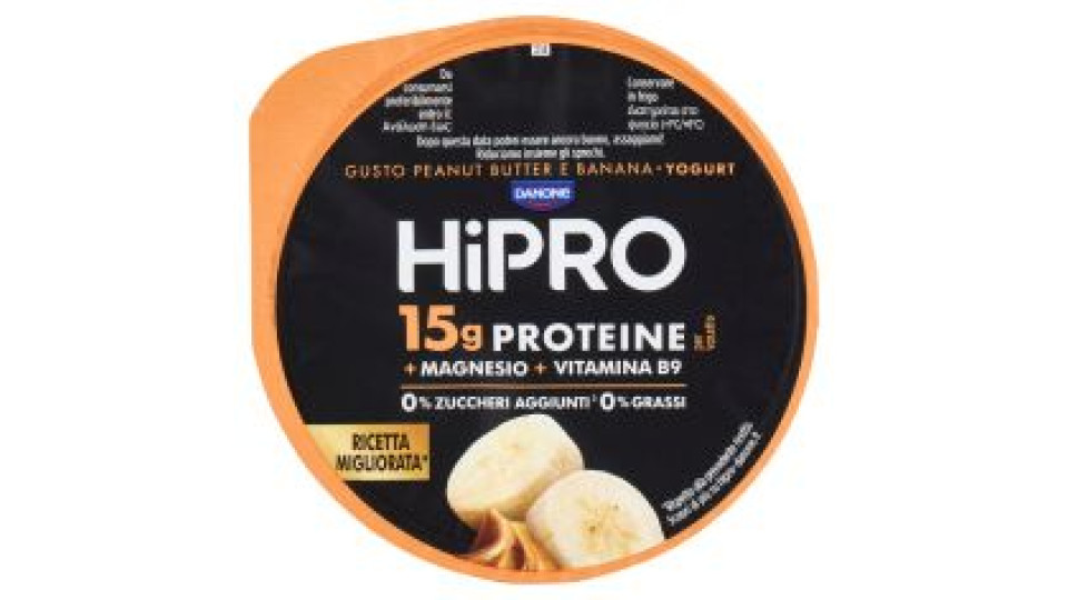 Hipro Yogurt Proteico,0% Grassi,burro D'arachidi&banana,con Magnesio&vit B9,basso In Lattosio,160g