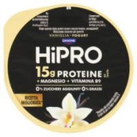 Hipro Yogurt, 15g Proteine,0% Grassi, Gusto Vaniglia,con Magnesio&vit B9,basso In Lattosio,160g