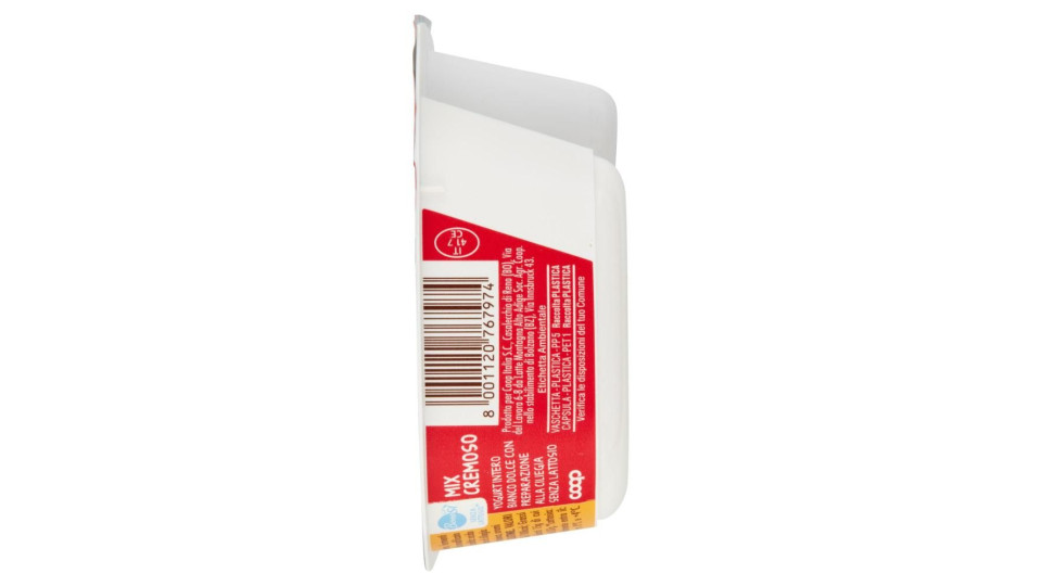 Senza Lattosio* Mix Cremoso Yogurt Intero Bianco Dolce Con Preparazione Alla Ciliegia 150 G