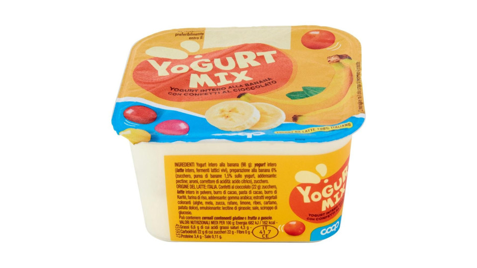 Yogurt Mix Yogurt Intero Alla Banana Con Confetti Al Cioccolato 120 G