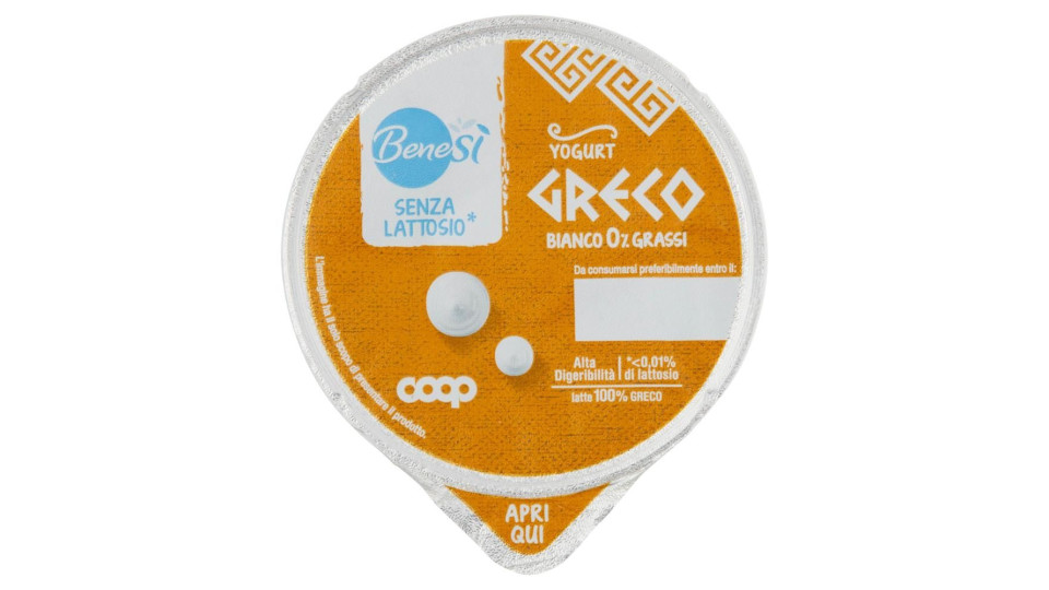 Senza Lattosio* Yogurt Greco Bianco 0% Grassi 150 G