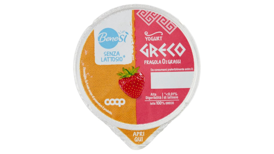 Senza Lattosio* Yogurt Greco Fragola 0% Grassi 150 G