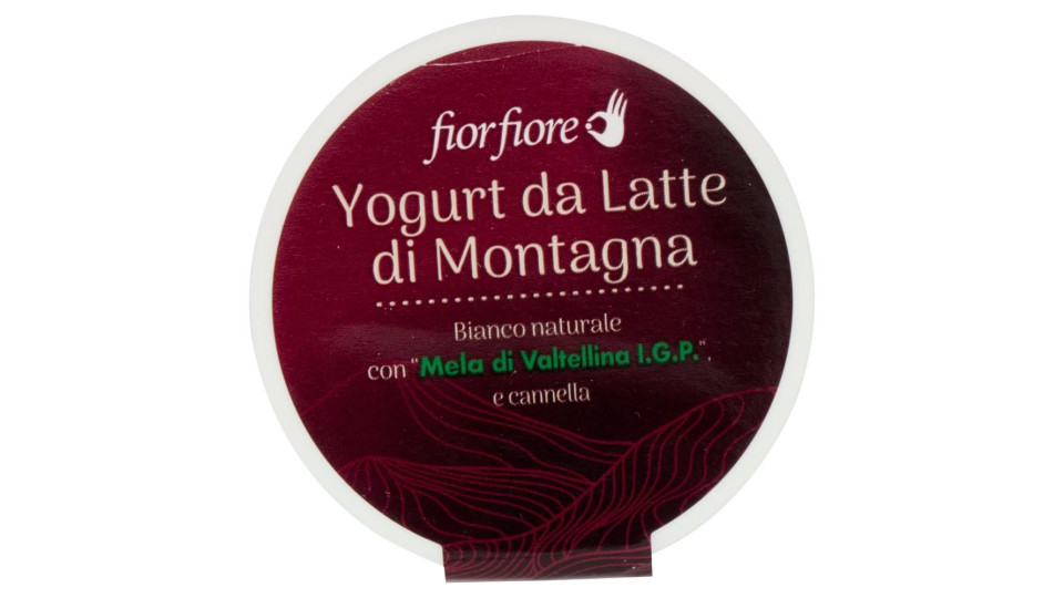 Yogurt Da Latte Di Montagna Bianco Naturale Con 'mela Di Valtellina I.g.p' E Cannella 150 G