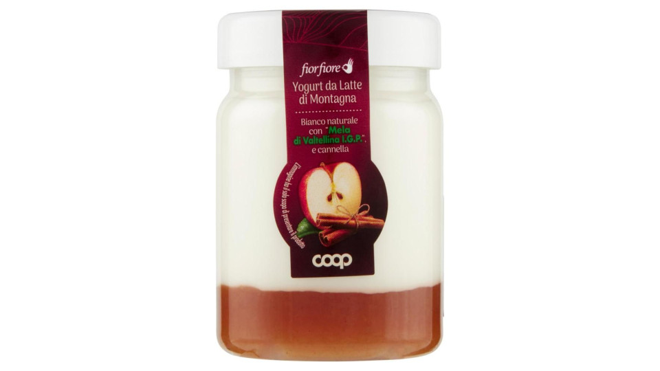 Yogurt Da Latte Di Montagna Bianco Naturale Con 'mela Di Valtellina I.g.p' E Cannella 150 G