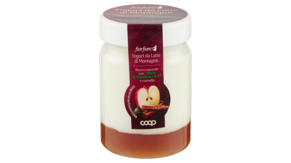 Yogurt Da Latte Di Montagna Bianco Naturale Con 'mela Di Valtellina I.g.p' E Cannella 150 G