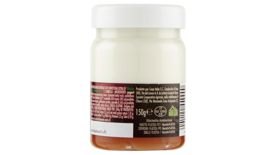 Yogurt Da Latte Di Montagna Bianco Naturale Con 'mela Di Valtellina I.g.p' E Cannella 150 G