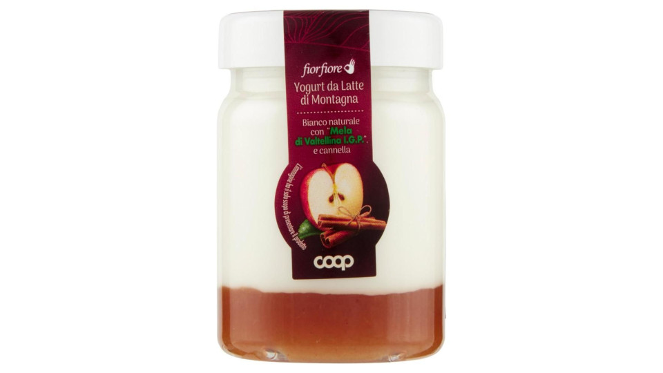 Yogurt Da Latte Di Montagna Bianco Naturale Con 'mela Di Valtellina I.g.p' E Cannella 150 G