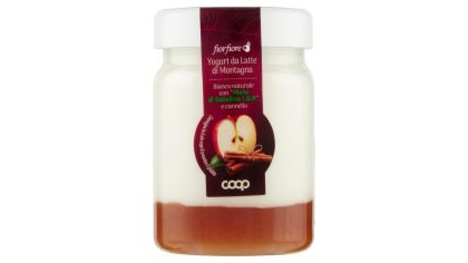 Yogurt Da Latte Di Montagna Bianco Naturale Con 'mela Di Valtellina I.g.p' E Cannella 150 G